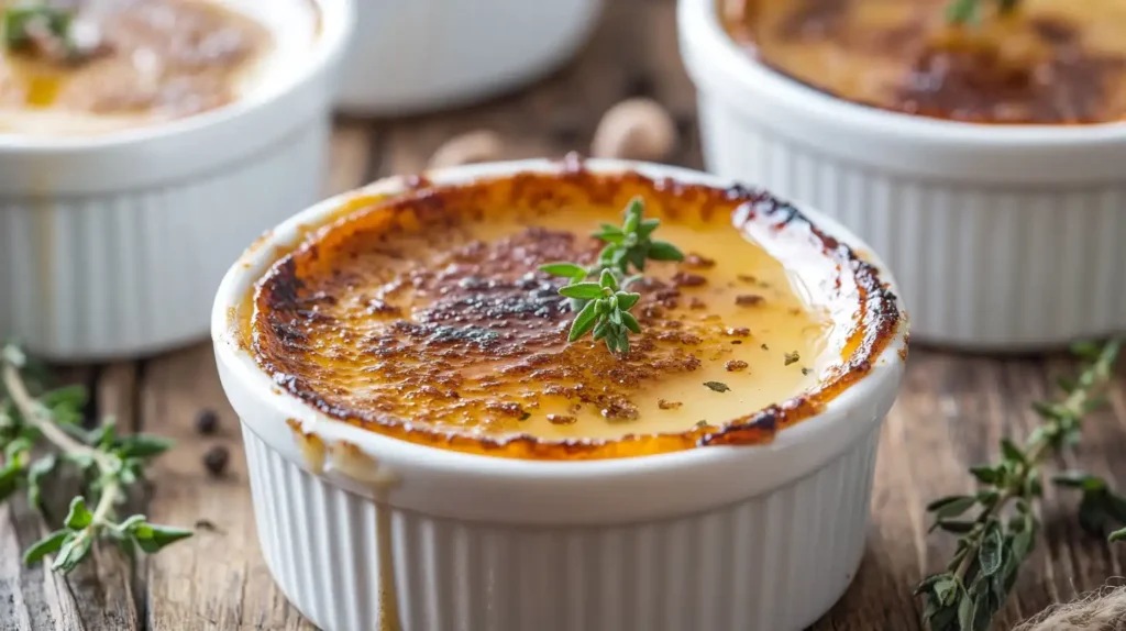 How do you serve crab Creme Brulee?