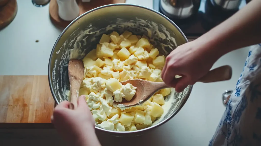 What is Hellmann's Potato Salad? The Ultimate Guide 3 u5778331574 A mixing bowl with chopped potatoes mayonnaise an 3c948886 c054 4bfd b419 6f8f4cb30f77 2 What is Hellmann's Potato Salad? The Ultimate Guide