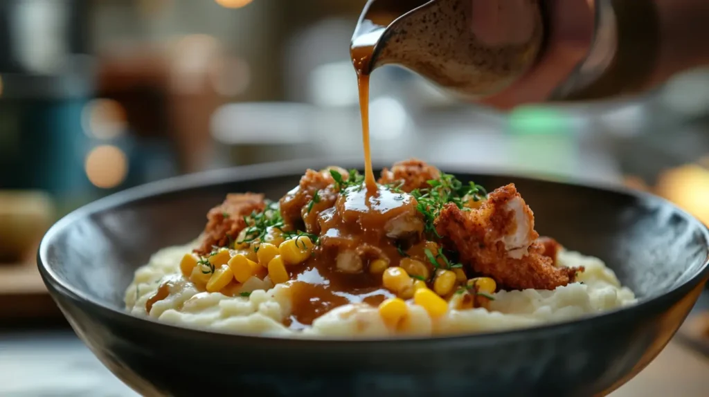 Mashed Potato Bowl Recipe 8 U5778331574 A Hand Drizzling Warm Brown Gravy Over A Bowl Of E43006c5 5ec3 4bc9 Bbc7 0cf057d86e97 3