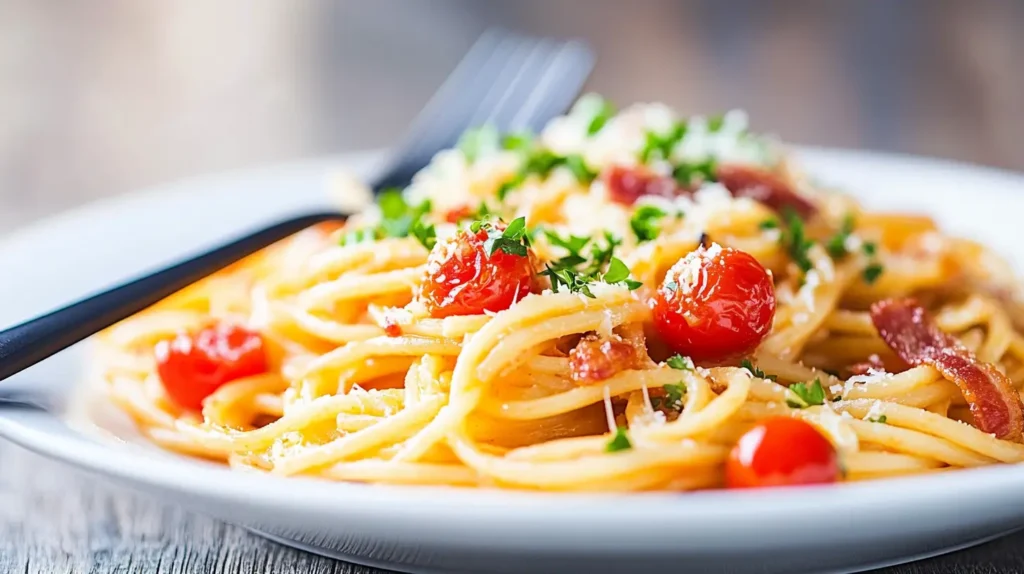 Bacon Pasta Recipe 8 U5778331574 A Close Up Of A Creamy Bacon Pasta Dish Served On 59aa3812 2db6 4445 8d80 5f94e2174579 3