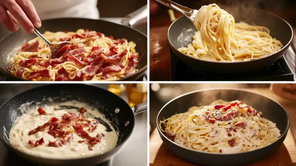 Bacon Pasta Recipe 7 U5778331574 A Step By Step Collage Showing Key Moments Of Mak 0d964c02 Baa2 4966 9042 51e9063c20e9 0 (1)