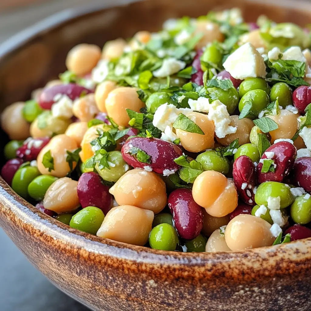 High protein dense bean salad